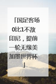 国足客场0比1不敌印尼，提前一轮无缘美加墨世界杯