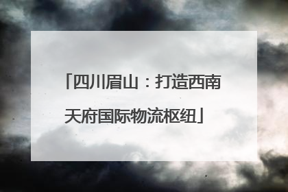 四川眉山：打造西南天府国际物流枢纽