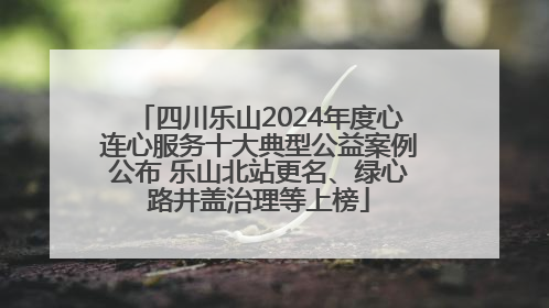 四川乐山2024年度心连心服务十大典型公益案例公布 乐山北站更名、绿心路井盖治理等上榜
