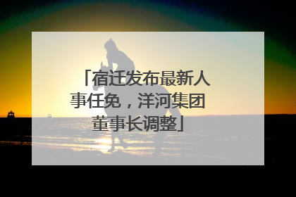 宿迁发布最新人事任免，洋河集团董事长调整