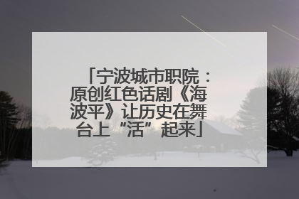 宁波城市职院：原创红色话剧《海波平》让历史在舞台上“活”起来