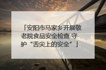 安阳市马家乡开展敬老院食品安全检查 守护“舌尖上的安全”
