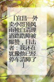 宜昌一外卖小哥顶风雨独自清理道路路障被爆赞，目击者：我还在犹豫他已经停车清障了