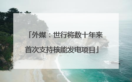 外媒：世行将数十年来首次支持核能发电项目