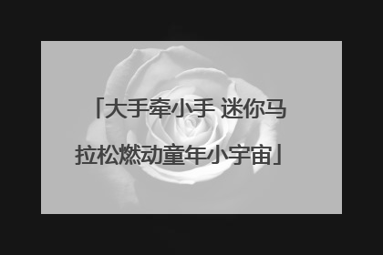 大手牵小手 迷你马拉松燃动童年小宇宙