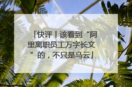 快评丨该看到“阿里离职员工万字长文”的，不只是马云