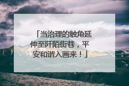 当治理的触角延伸至阡陌街巷，平安和谐入画来！