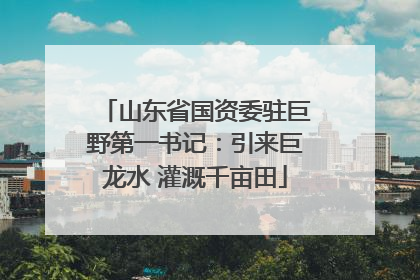 山东省国资委驻巨野第一书记：引来巨龙水 灌溉千亩田