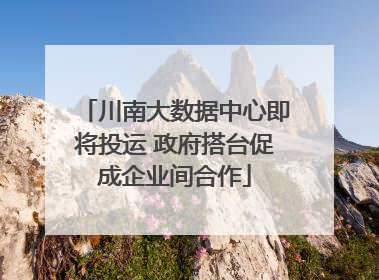 川南大数据中心即将投运 政府搭台促成企业间合作