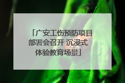 广安工伤预防项目部署会召开 沉浸式体验教育场景