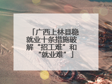 广西上林县稳就业十条措施破解“招工难”和“就业难”