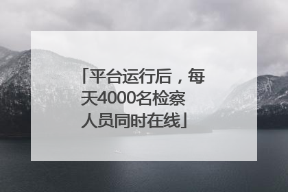 平台运行后，每天4000名检察人员同时在线