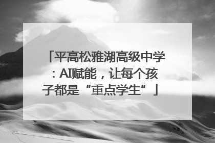 平高松雅湖高级中学：AI赋能，让每个孩子都是“重点学生”