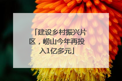 建设乡村振兴片区，崂山今年再投入1亿多元