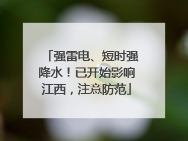 强雷电、短时强降水！已开始影响江西，注意防范