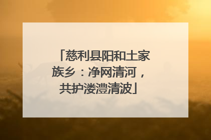 慈利县阳和土家族乡：净网清河，共护溇澧清波