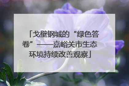 戈壁钢城的“绿色答卷”——嘉峪关市生态环境持续改善观察