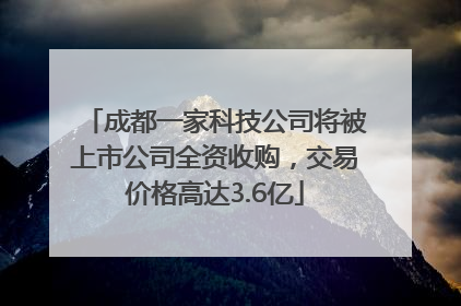成都一家科技公司将被上市公司全资收购，交易价格高达3.6亿
