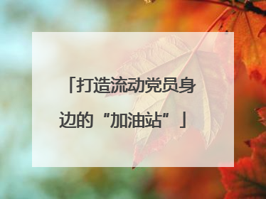打造流动党员身边的“加油站”