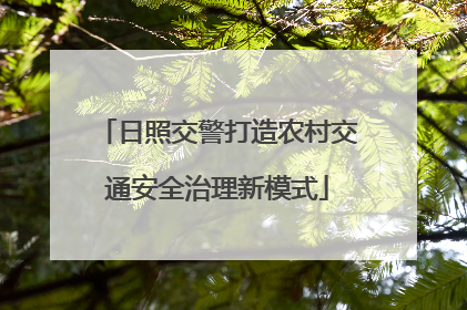 日照交警打造农村交通安全治理新模式