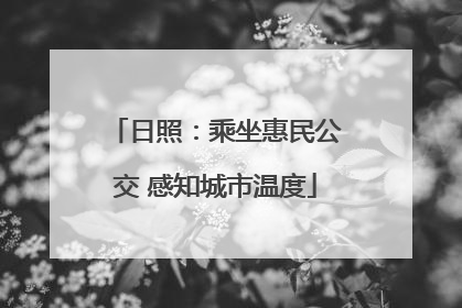 日照：乘坐惠民公交 感知城市温度