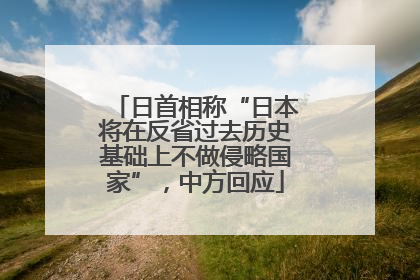 日首相称“日本将在反省过去历史基础上不做侵略国家”，中方回应