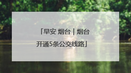 早安 烟台｜烟台开通5条公交线路