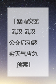 暴雨突袭武汉 武汉公交启动恶劣天气应急预案