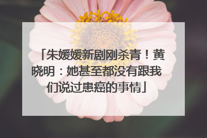 朱媛媛新剧刚杀青！黄晓明：她甚至都没有跟我们说过患癌的事情
