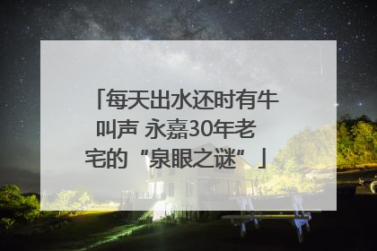 每天出水还时有牛叫声 永嘉30年老宅的“泉眼之谜”