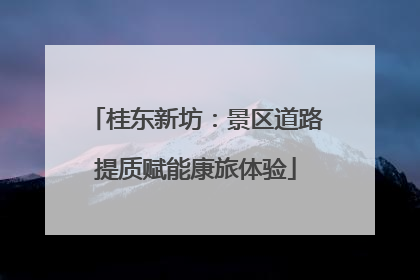 桂东新坊：景区道路提质赋能康旅体验