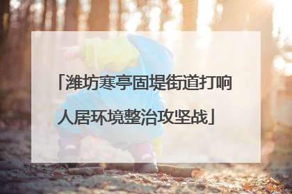 潍坊寒亭固堤街道打响人居环境整治攻坚战