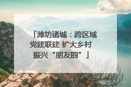 潍坊诸城：跨区域党建联建 扩大乡村振兴“朋友圈”