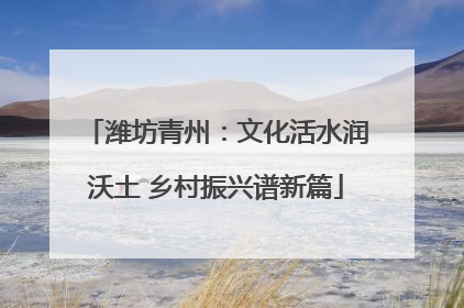 潍坊青州：文化活水润沃土 乡村振兴谱新篇
