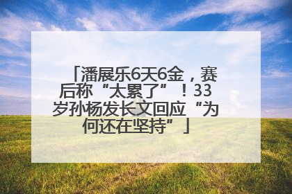 潘展乐6天6金，赛后称“太累了”！33岁孙杨发长文回应“为何还在坚持”