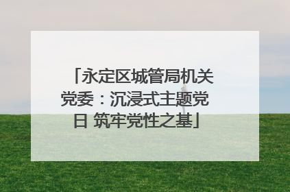 永定区城管局机关党委：沉浸式主题党日 筑牢党性之基