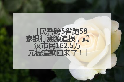 民警跨5省跑58家银行溯源追损，武汉市民162.5万元被骗款回来了！