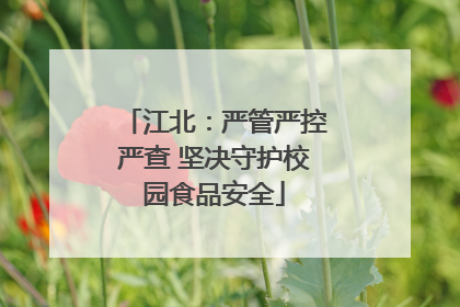 江北：严管严控严查 坚决守护校园食品安全