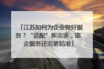 江苏如何为企业做好服务？“适配”新需求，惠企服务还需更精准