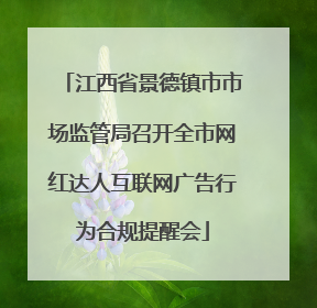 江西省景德镇市市场监管局召开全市网红达人互联网广告行为合规提醒会