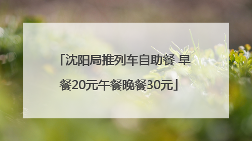 沈阳局推列车自助餐 早餐20元午餐晚餐30元