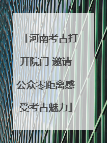 河南考古打开院门 邀请公众零距离感受考古魅力