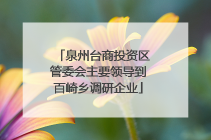 泉州台商投资区管委会主要领导到百崎乡调研企业