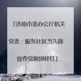 济南市委办公厅机关党委：服务社区当先锋 督查党旗别样红