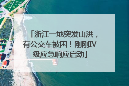浙江一地突发山洪，有公交车被困！刚刚Ⅳ级应急响应启动