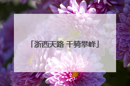 浙西天路 千骑攀峰