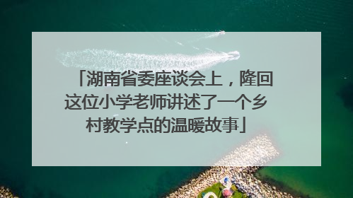 湖南省委座谈会上，隆回这位小学老师讲述了一个乡村教学点的温暖故事
