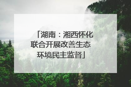 湖南：湘西怀化联合开展改善生态环境民主监督