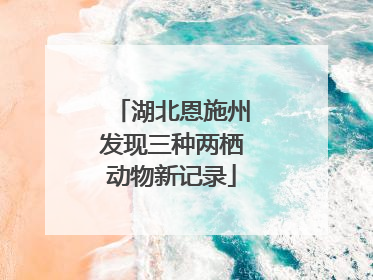 湖北恩施州发现三种两栖动物新记录