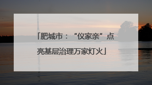 肥城市：“仪家亲”点亮基层治理万家灯火